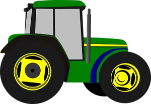 Greenand Yellow Tractor Illustration PNG Image