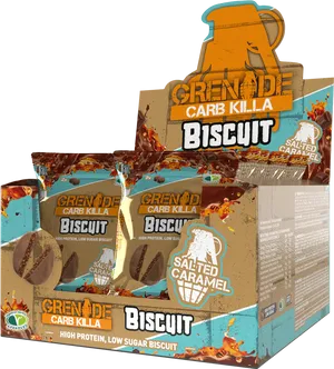 Grenade Carb Killa Biscuit Salted Caramel Packaging PNG Image