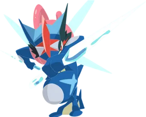 Greninja Pokemon Action Pose PNG Image