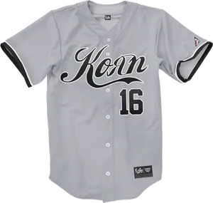 Grey Baseball Jersey Number16 PNG Image