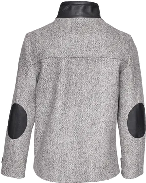 Grey Blazerwith Black Elbow Patches PNG Image