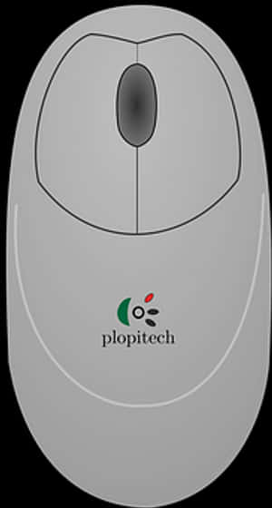 Grey Computer Mouse Plopitech Logo PNG image with transparent background
