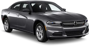 Grey Dodge Charger Side View PNG Image