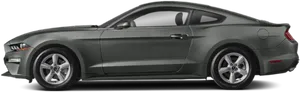 Grey Ford Mustang Side View PNG Image