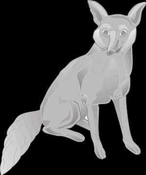 Grey Fox Illustration PNG image with transparent background