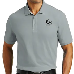 Grey Polo Shirt Branded PNG Image