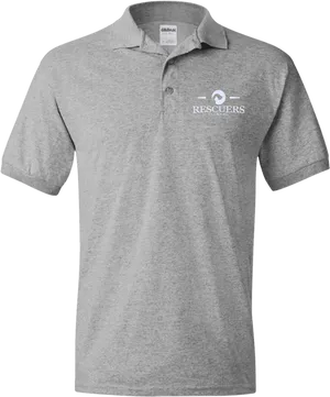 Grey Polo Shirt Rescuers Logo PNG Image