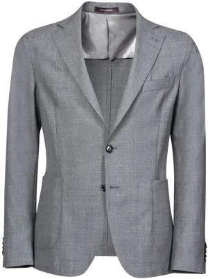 Grey Single Breasted Suit Jacket PNG Image