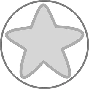 Grey Star Icon Circle Background PNG Image