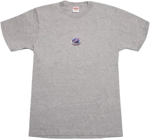 Grey T Shirtwith Chest Logo PNG Image