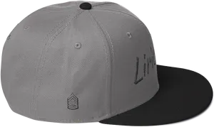 Greyand Black Snapback Cap PNG Image