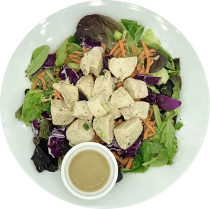 Grilled Chicken Saladwith Dressing PNG Image