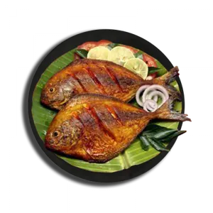 Grilled Fishon Banana Leaf PNG Image