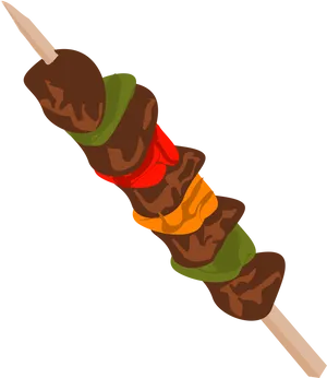 Grilled Kebab Skewer Illustration PNG Image