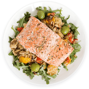 Fully Cooked Meal With Healthy Salmon - Salmon Meal Png, Transparent Png PNG with transparent background
