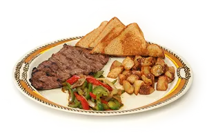 Grilled Steak Dinner Plate PNG Image