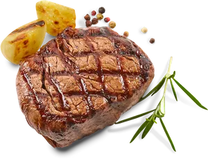 Grilled Steakwith Herbsand Spices PNG Image