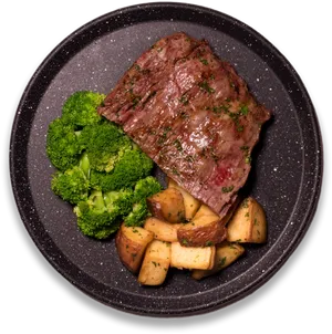 Grilled Steakwith Vegetables Plate PNG Image