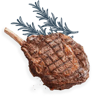 Grilled Tomahawk Steak PNG Image