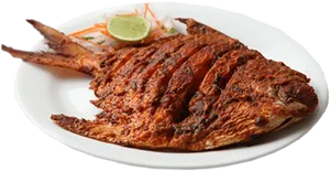 Grilled Whole Fish Plate PNG Image