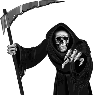 Grim Reaper Cartoon Haunted House Theme PNG Image