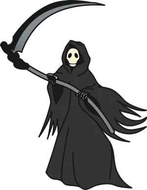 Grim Reaper Cartoon Illustration PNG Image