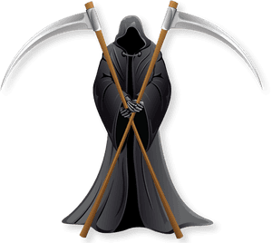Grim Reaper Cartoon PNG with transparent background