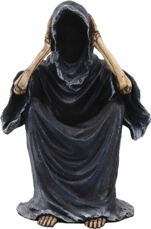 Grim Reaper Statue Black Background PNG Image