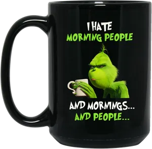 Grinch Hate Mornings People Mug PNG Image