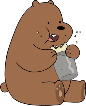 Grizzly Bear Eating Burrito PNG Image