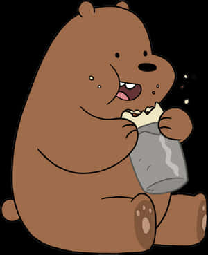 Grizzly Bear Eating - We Bare Bears Png, Transparent Png PNG with transparent background