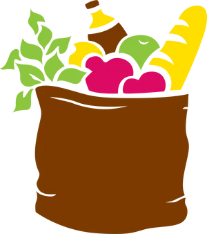 Grocery_ Bag_ Full_of_ Fresh_ Produce PNG Image