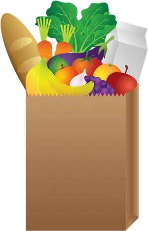 Grocery Bag Fullof Fresh Produce PNG Image