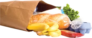 Grocery Bag With Fresh Food Items PNG Image