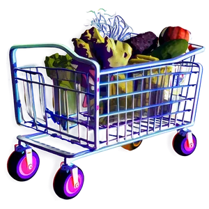 Grocery Cart Outline Png Vew PNG Image