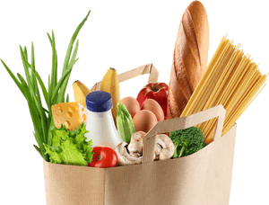 Grocery Shopping Bag Fullof Fresh Food PNG image with transparent background