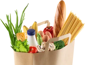 Grocery Shopping Bag Fullof Fresh Food PNG Image