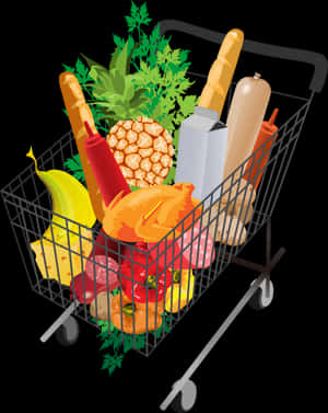 Grocery Shopping Cart PNG