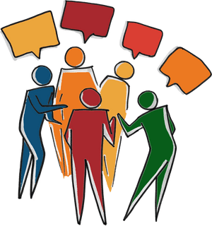 Group Discussion Abstract Art PNG image with transparent background