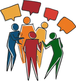 Group Discussion Abstract Art PNG Image