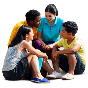 Group Sitting Outdoors PNG efa5 PNG image with transparent background