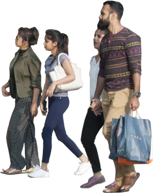 Groupof People Walking PNG Image