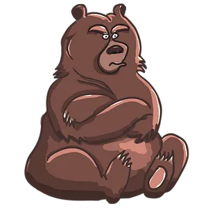 Grumpy Cartoon Bear PNG Image