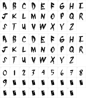 Grunge Alphabet Brush Stroke Texture PNG image with transparent background