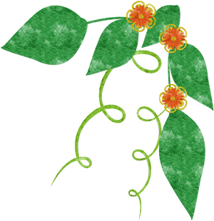 Grunge Floral Vine Illustration PNG image with transparent background