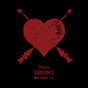 Grunge Heart Arrows Valentines Day PNG image with transparent background