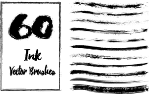 Grunge Ink Vector Brushes Set PNG image with transparent background