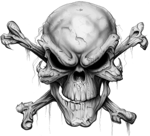 Grunge Skull Crossbones Artwork PNG Image