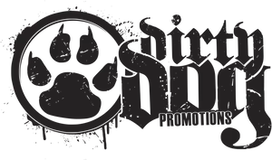 Grunge Style Dirty Dog Promotions Logo PNG Image