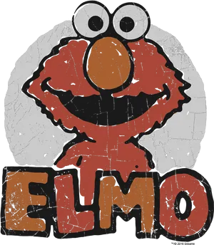 Grunge Style Elmo Artwork PNG Image